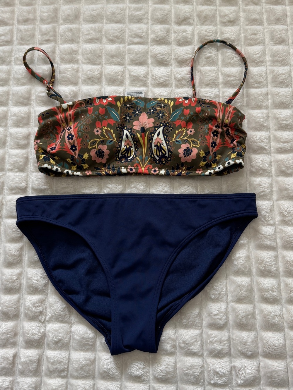 Boden 2 / 4 Floral & Navy Blue Two Piece Bikini